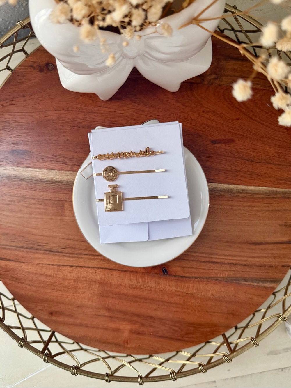 CHANEL Gold Hair Pin Set